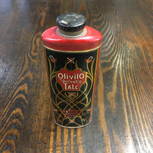 Load image into Gallery viewer, Old, Olivilo Velvety Tale PERFUME Tin, Wrisley, Chicago, Contains Powder - TheBoxSF