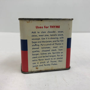 Vintage Schilling 1 oz Powered Thyme Can