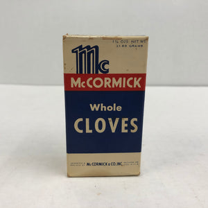 Vintage McCormick Whole Cloves Package Box