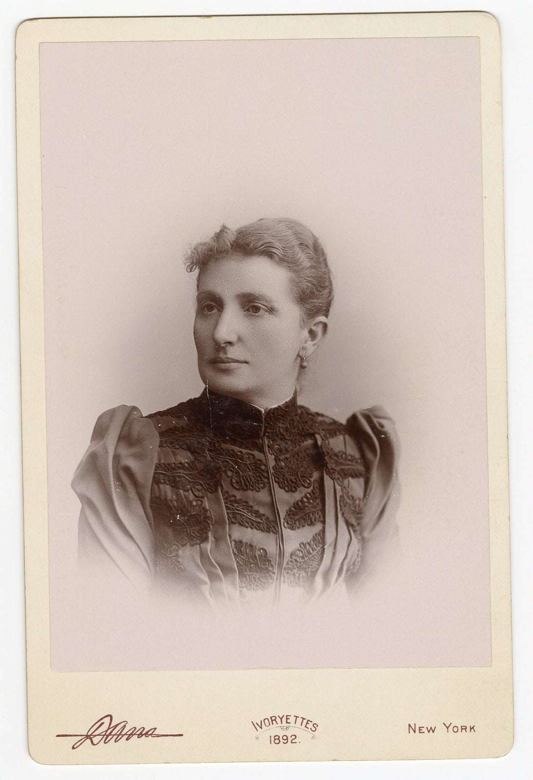 Victorian CABINET CARD, New York, New York, Dana || Ivoryettes Woman's Portrait