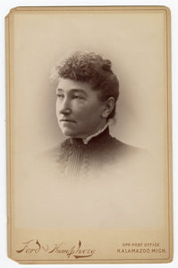 Victorian CABINET CARD, Kalamazoo, Michigan, Ford and Humphrey || Woman's Portrait