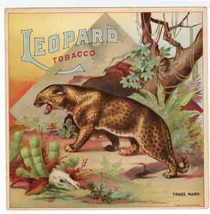 Trade Mark LEOPARD TOBACCO Caddy Label || A. Hoen & Co., Old, Vintage - TheBoxSF