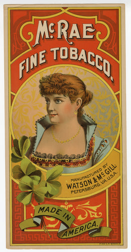 McRAE FINE Caddy Crate Label || Watson & McGill, Made in America, Old, Vintage - TheBoxSF