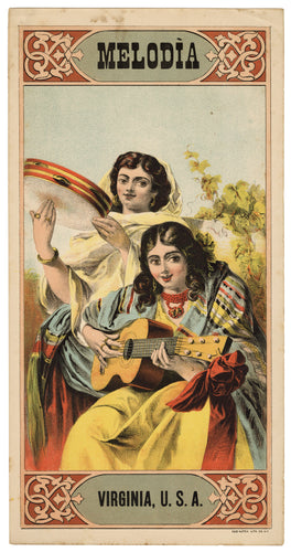 MELODIA Caddy Label || Virginia, Old, Vintage, Music, Guitar - TheBoxSF