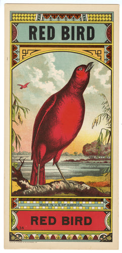 RED BIRD Caddy Label || A. Hoen & Co. Lithograph, Old, Vintage - TheBoxSF
