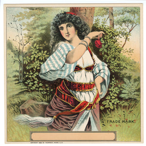 WOMAN IN NATURE Caddy Label || Thompson, Moore & Co., Unlabeled, Trademark, Old, Vintage - TheBoxSF
