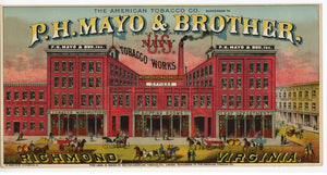 US NAVY Caddy Label || P.H. Mayo & Brother, Inc., British-American Co., Richmond, Virginia, Old, Vintage - TheBoxSF