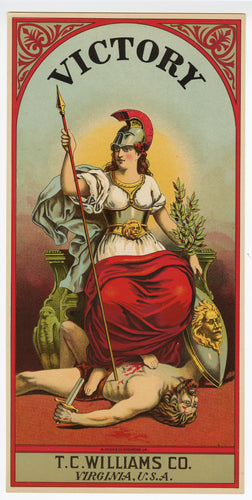 VICTORY Caddy Label || T.C. Williams Co., Virginia, Old, Vintage - TheBoxSF