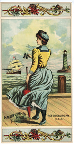 SAILOR'S HOPE UNLABELED Caddy Crate Label || Maclin-Zimmer McGill, Petersburg, Virginia, Woman Looking out to Sea, Old, Vintage - TheBoxSF