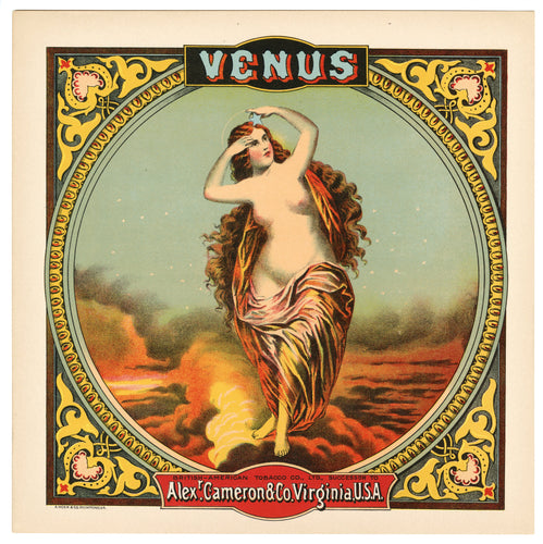 VENUS Caddy Crate Label || Alex Cameron & Co., British-American Co., Old, Vintage - TheBoxSF