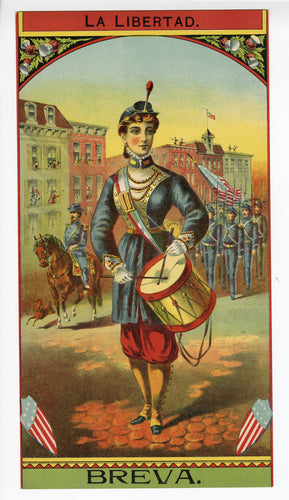 BREVA, LA LIBERTAD Caddy Label || Breva, Woman with Drum, Old, Vintage - TheBoxSF
