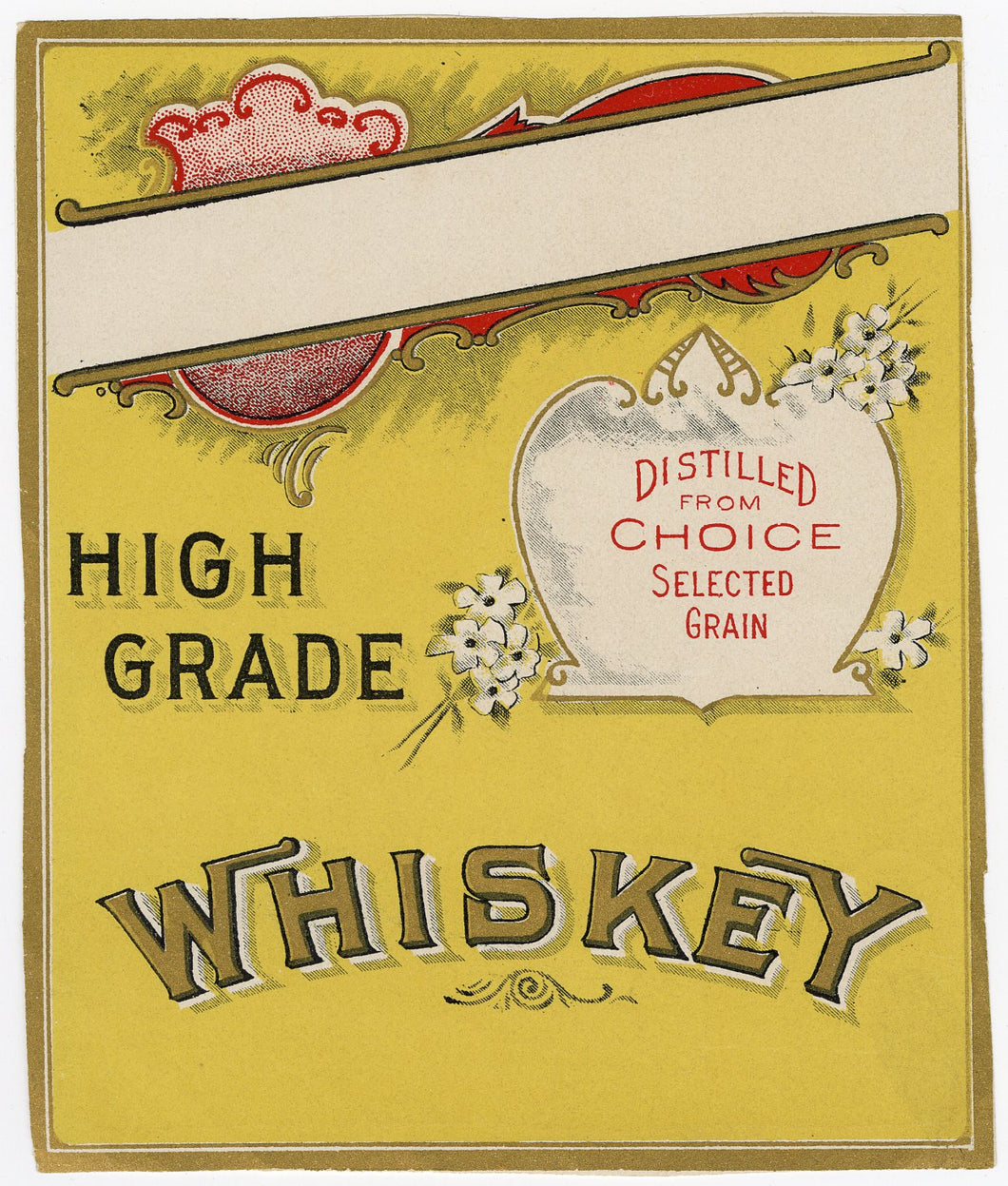 Blank High Grade WHISKEY Label || Vintage, Choice Selected Grain - TheBoxSF