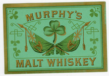 Load image into Gallery viewer, MURPHY&#39;S MALT WHISKEY Label || Clover, Vintage