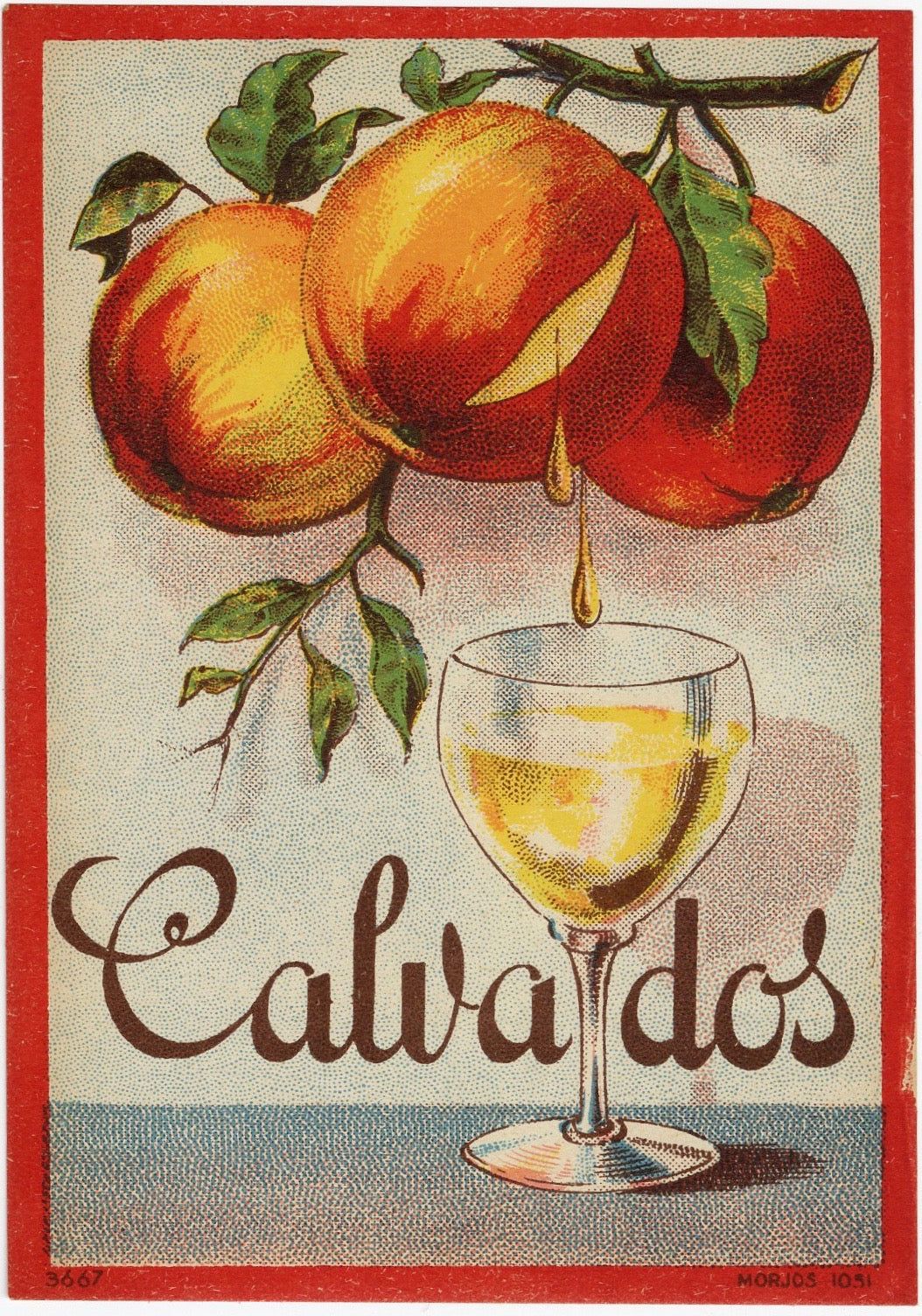 Antique, Unused, French CALVADOS LABEL, Hard Apple Cider