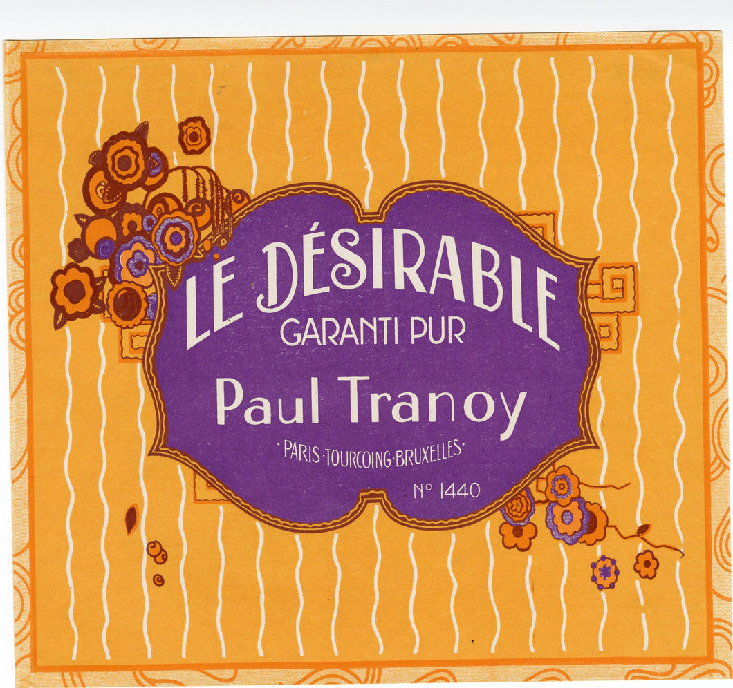 Vintage, Unused, French Art Deco LES DESIRABLE Perfume Box Label || PAUL TRANOY