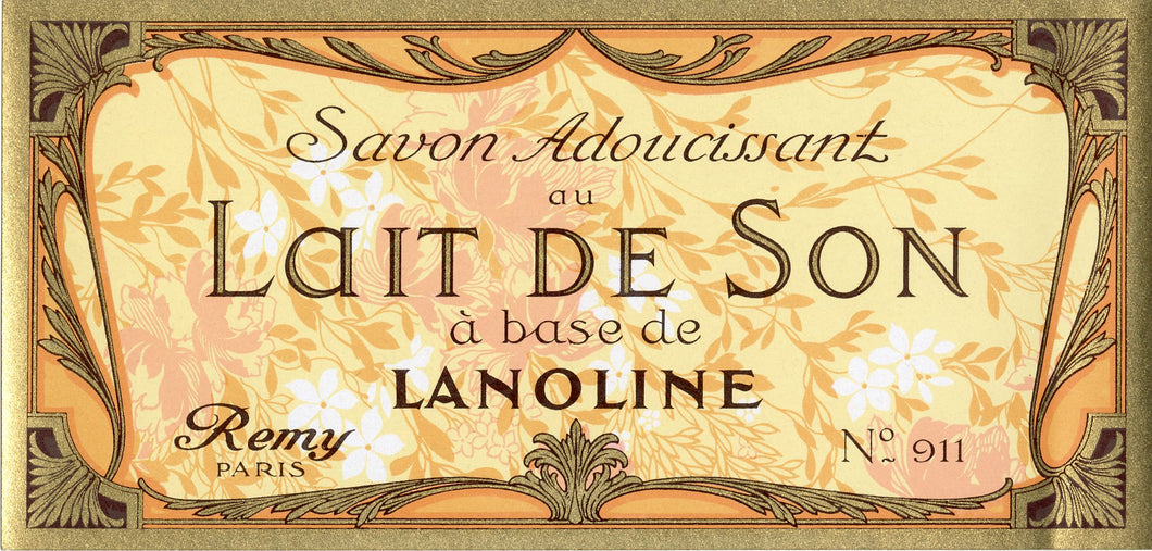 Vintage, Unused, French Art Deco LAIT DU SON Brand Toilet Soap Label || REMY