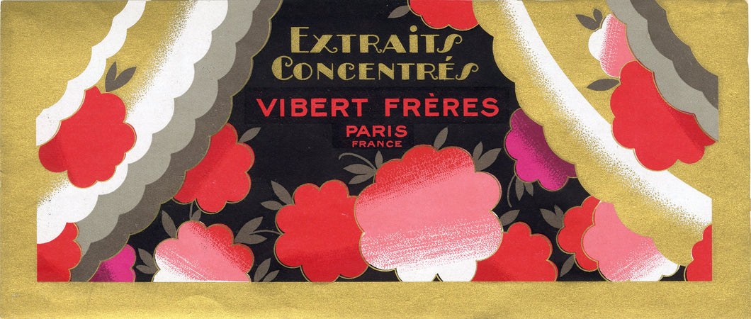 Vintage, Unused, French Art Deco VIBERT FRERES Brand Perfume Label