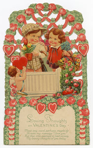 Antique Pop-Up 1920's VALENTINE || "Loving Thoughts on Valentine's Day"