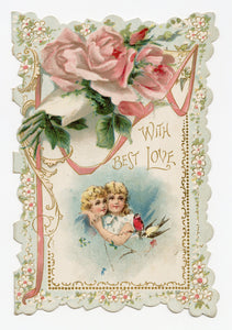 Antique 1910's VALENTINE'S DAY Card || "With Love and Best Wishes"