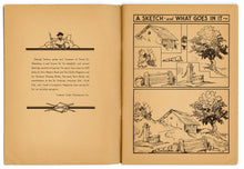 Load image into Gallery viewer, 1937 Hobby Craft POINTS ON SKETCHING Kid&#39;s Instructional Drawing Book
