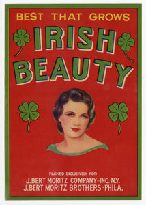 Unused Irish Beauty Fruit, Vegetable Crate Label || St. Patrick's Day