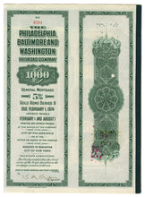 Load image into Gallery viewer, 1918 Philadelphia Baltimore Railroad Company Stock Certificate
