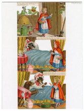 Load image into Gallery viewer, Die-cut Victorian LITTLE RED RIDING HOOD Picture Story Cards, Full Set of Six Cards