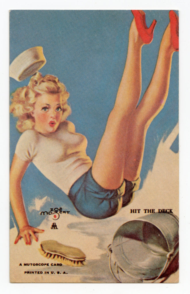 1940's Navy Pin Up Girl, Hit the Deck, Mutoscope Card || Zoe