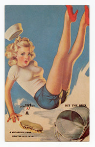 1940's Navy Pin Up Girl, Hit the Deck, Mutoscope Card || Zoe Mozert