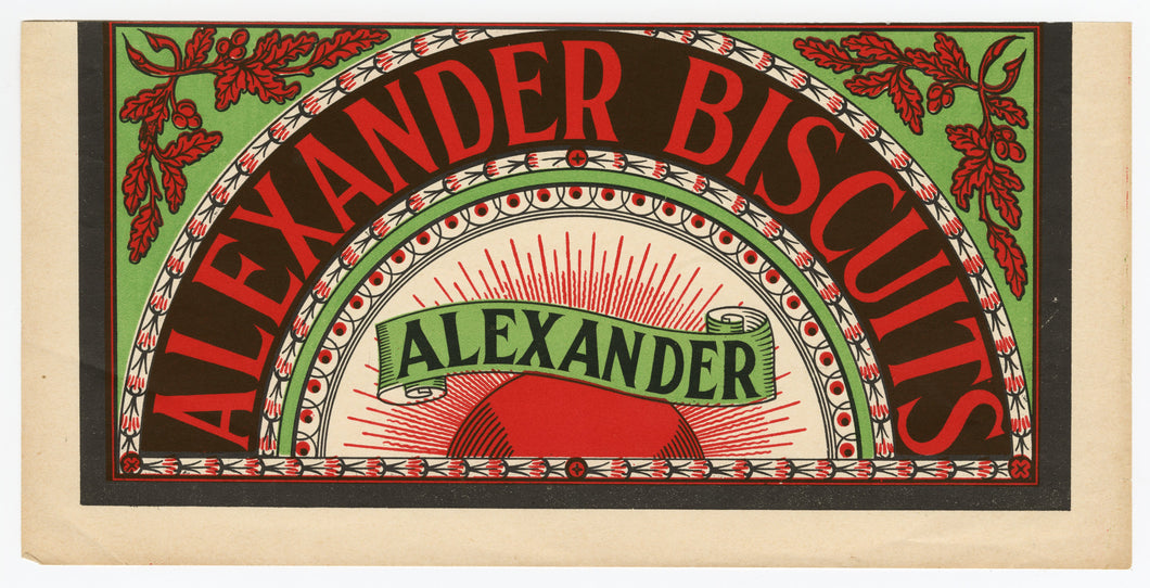 1920's Antique Unused Alexander Biscuits, Cookie Label
