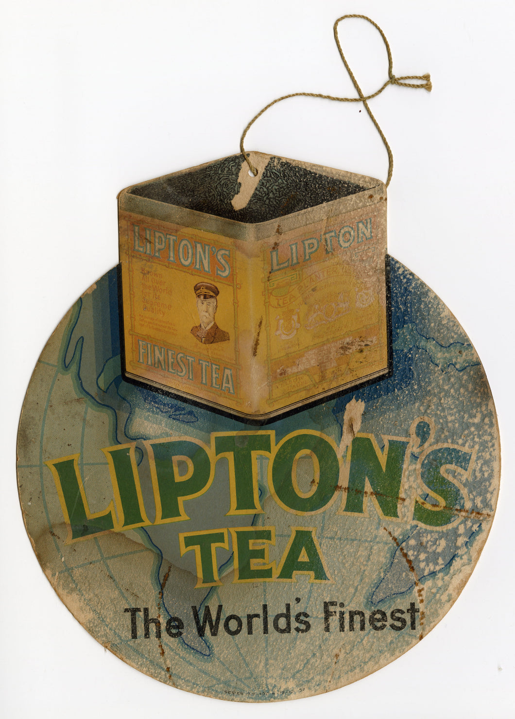 Antique Promotional Lipton's Tea Hanging Advertisement