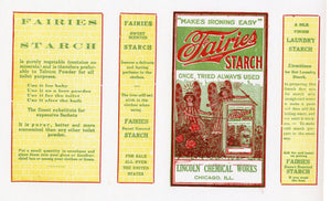 Unused 1920's Fairies Starch Packaging Label || Chicago, Illinoi