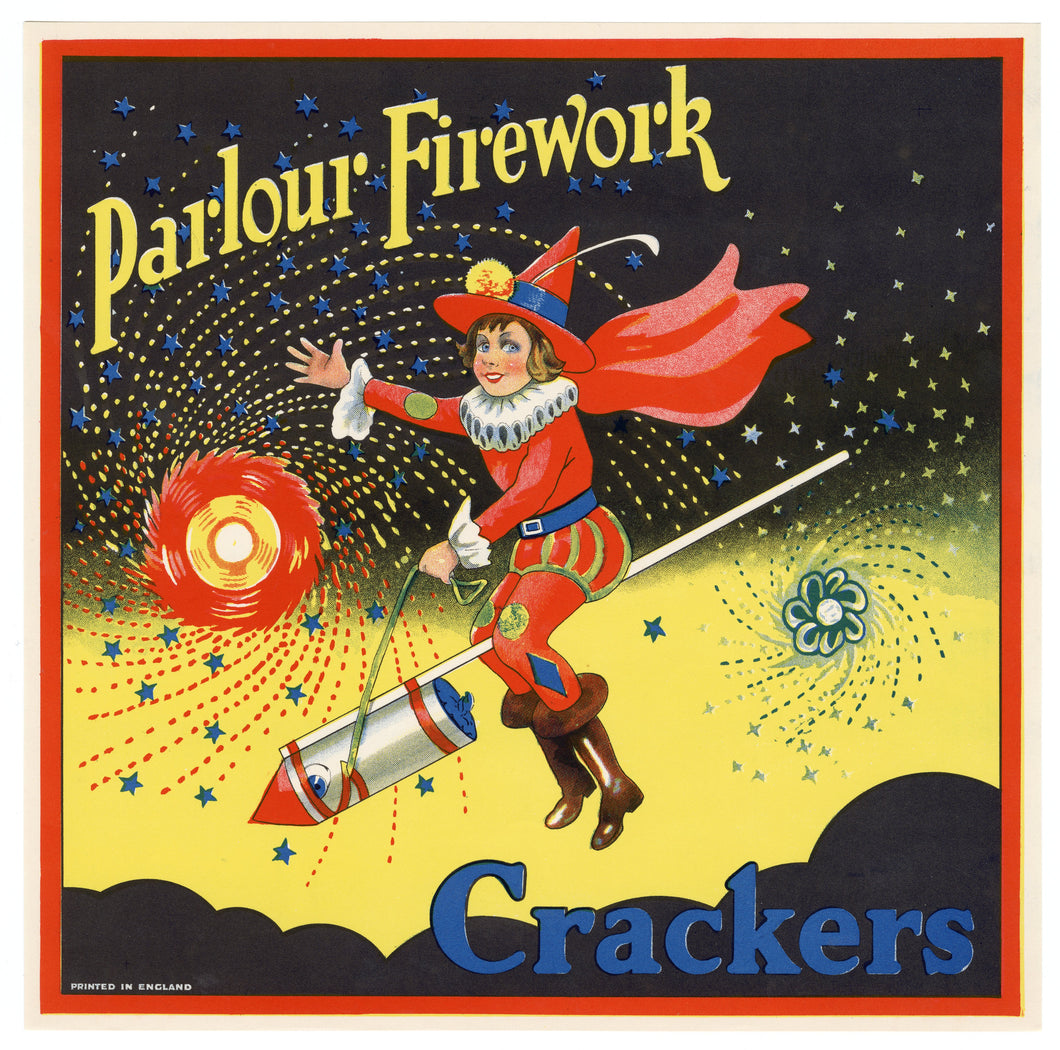 Antique, Unused PARLOUR FIREWORK Cracker LABEL ONLY, Batger