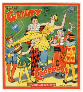  Antique, Unused GAIETY Cracker LABEL ONLY, Batger, Masquerade, Flapper