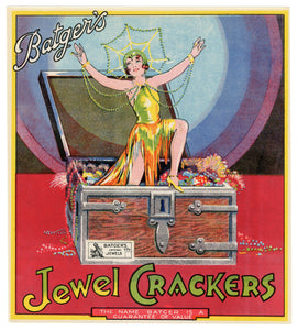 Antique, Unused JEWEL Firecracker LABEL ONLY, Batger, Showgirl, Treasure