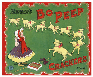Antique, Unused BO PEEP FireCracker LABEL ONLY, Batger, Lambs