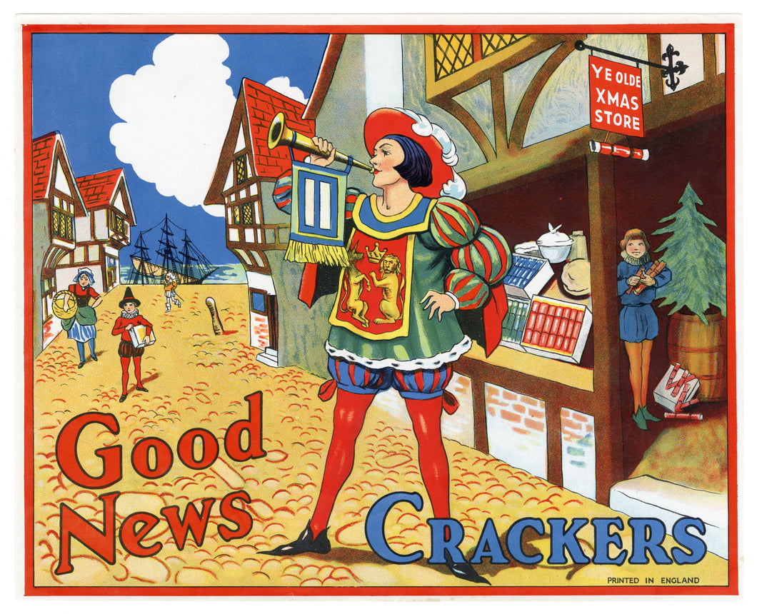 Antique, Unused GOOD NEWS Firecracker LABEL ONLY, Batger, Bugler
