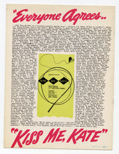 Load image into Gallery viewer, Vintage 1950s KISS ME KATE Theater Bill, Program, Francis McCann, Robert Wright, Cole Porter