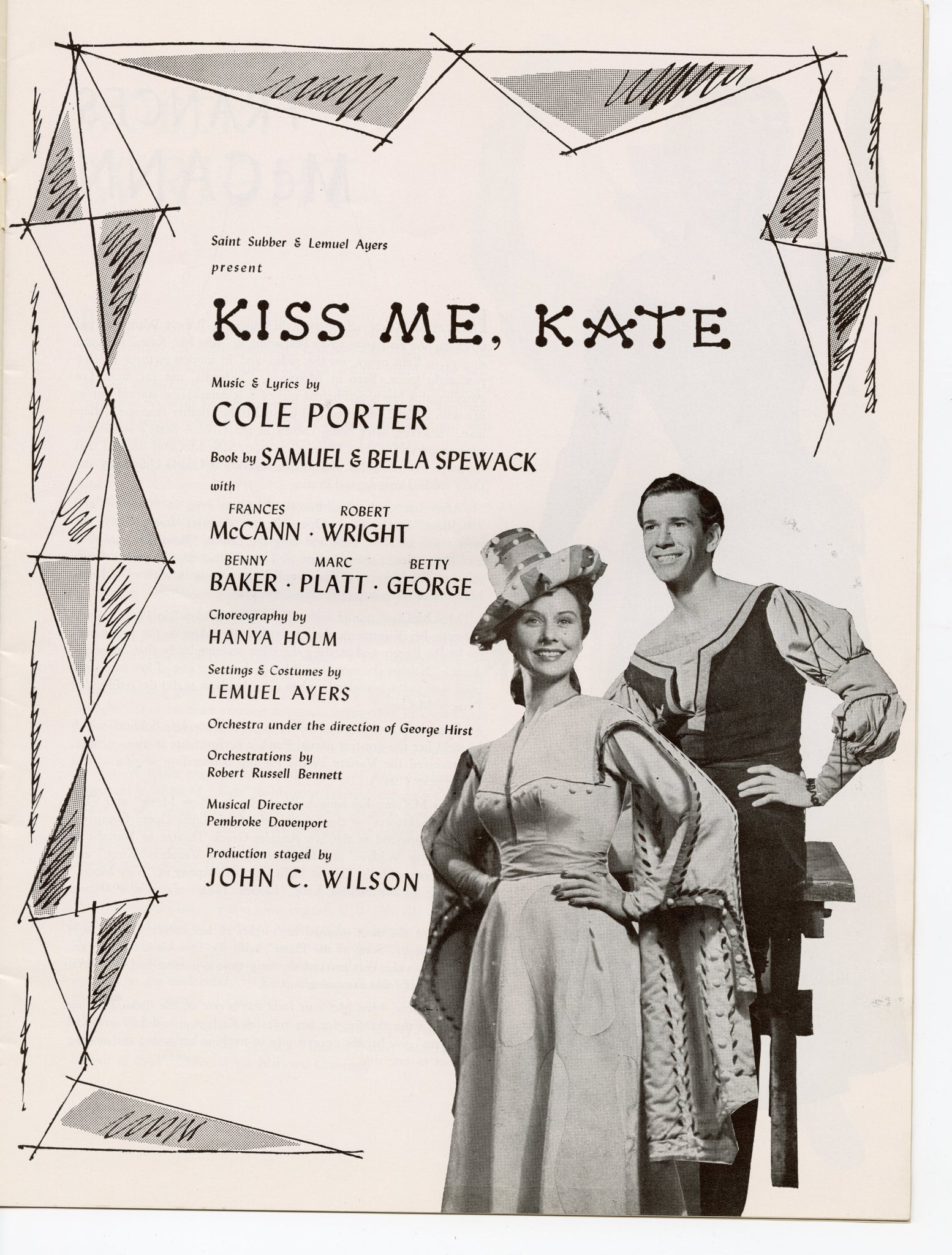 Vintage 1950s KISS ME Theater Bill, Francis McCann, TheBoxSF