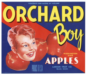 Vintage, Unused ORCHARD BOY Brand Apple, Fruit Label || Selah, Washington