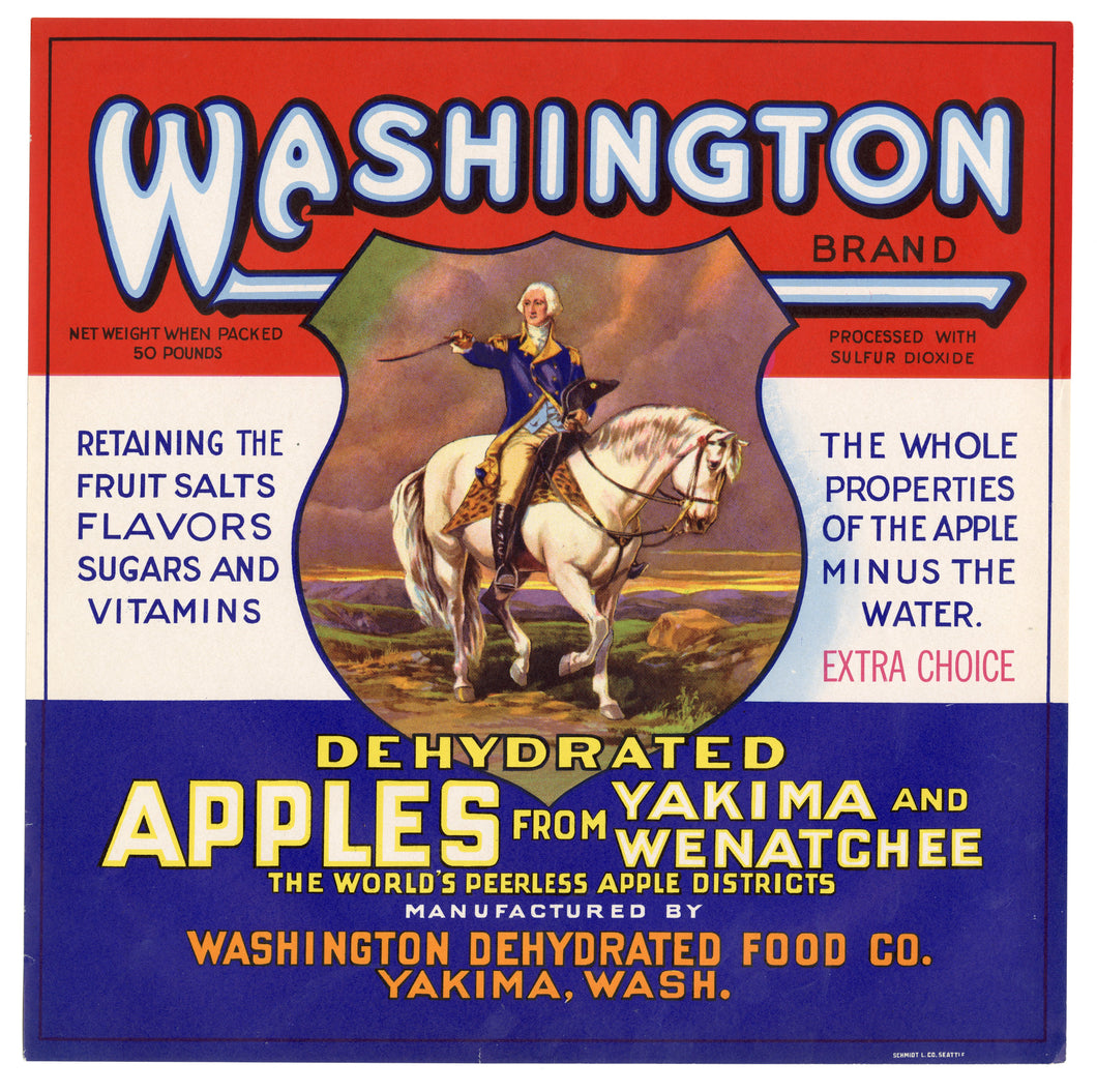 Vintage, Unused WASHINGTON Brand Apple Fruit Crate Label || Yakima, Washington