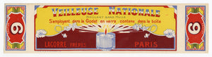 Vintage, Unused, French VEILLEUSE NATIONALE Candle Box Label