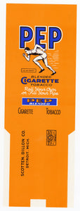 Vintage, Unused PEP Brand Cigarette Tobacco Label, Athlete, Runner || Detroit, Mich.