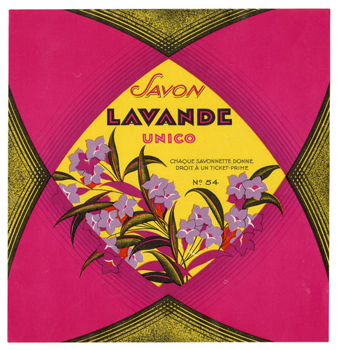 Vintage, Unused SAVON LAVANDE French Soap Label || Unico