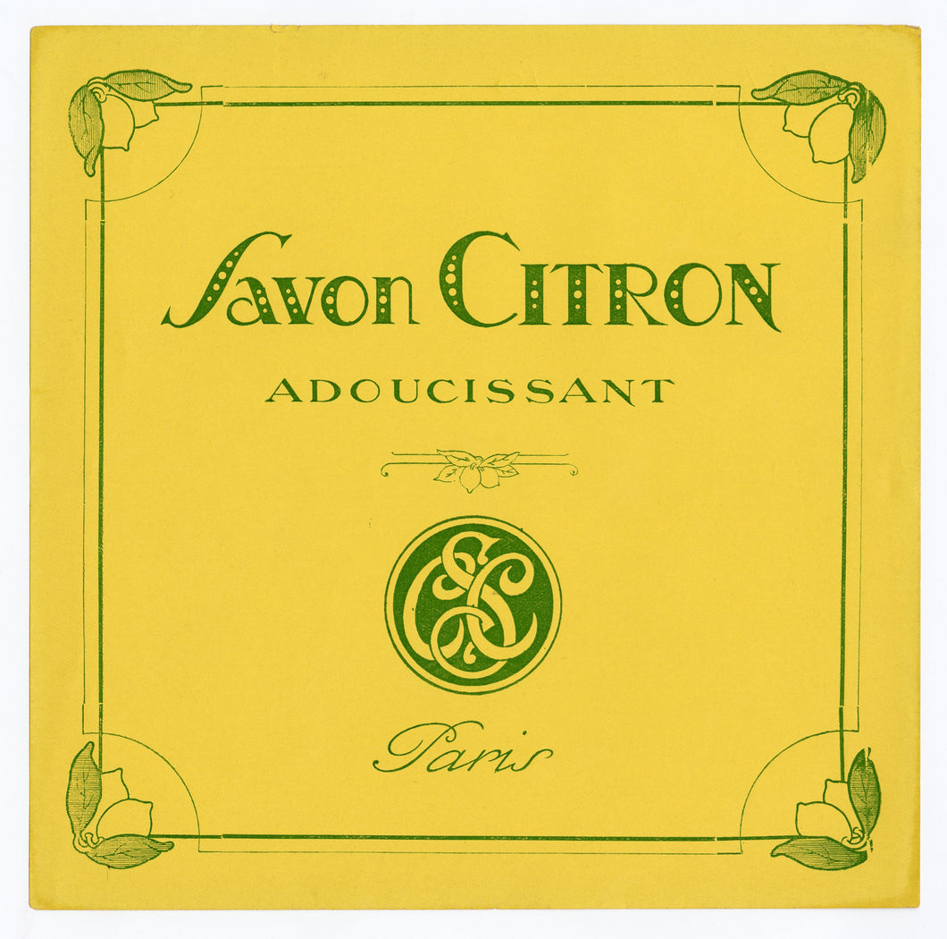 Vintage, Unused SAVON CITRON French Soap Label || Paris, France
