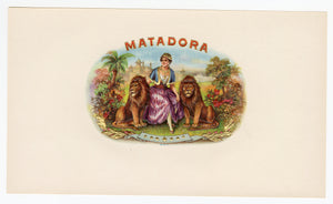 Antique, Unused MATADORA Brand Cigar, Tobacco Caddy Crate Label SET, Lions