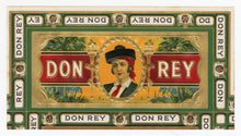 Load image into Gallery viewer, Antique, Unused DON REY Brand Cigar, Tobacco Caddy Crate Label SET