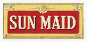Antique, Unused SUN MAID Brand Cigar, Tobacco Caddy Crate Label SET of Three