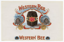 Load image into Gallery viewer, Antique, Unused WESTERN BEE Brand Cigar, Tobacco Caddy Crate Label 