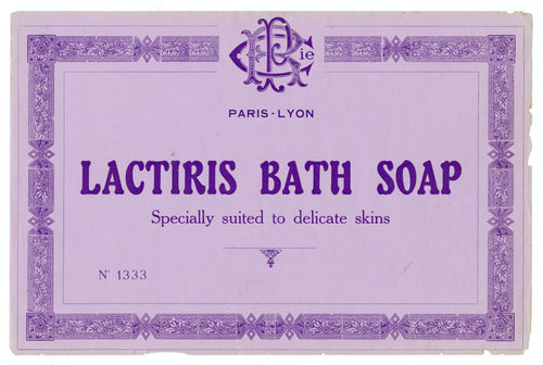 Vintage, Unused, French Art Deco LACTIRIS Bath Soap Box Label